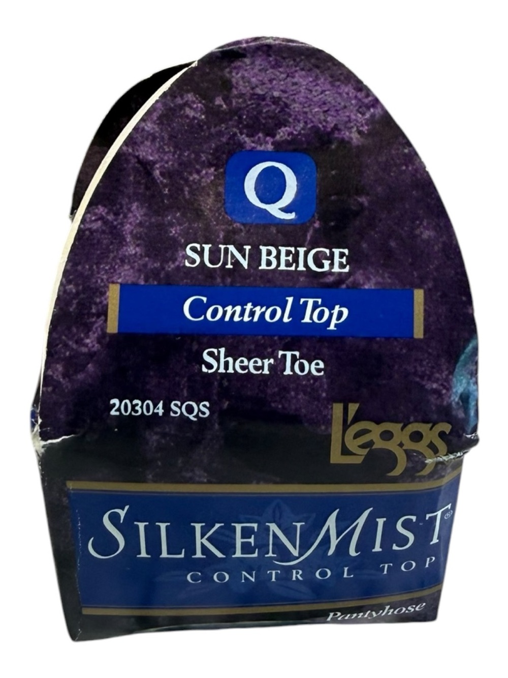 1996 L’eggs Silken Mist Control Top Pantyhose Sheer Toe Size Q Sun Beige 20304